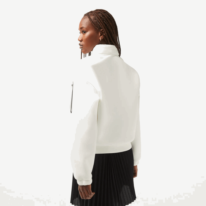 blanc 70v V6HV2381 femmes Lacoste sweat zippé coupe ample sport