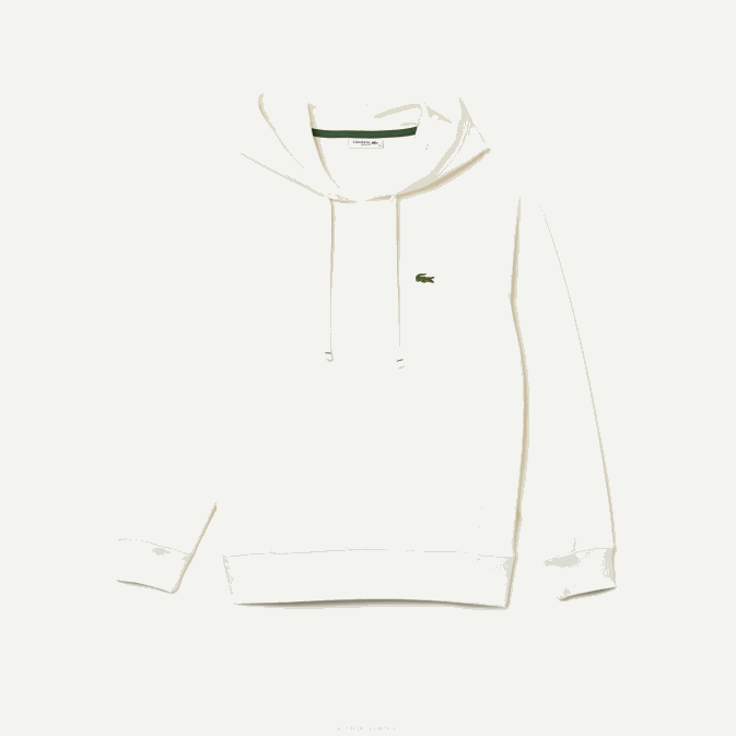 blanc 70v V6HV2529 femmes Lacoste sweat ample à capuche en coton mélangé