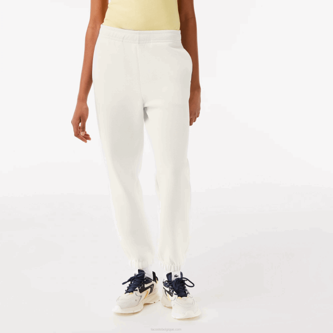 blanc 70v V6HV2551 femmes Lacoste pantalon de jogging en coton mélangé