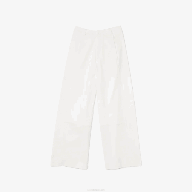 blanc 70v V6HV2653 femmes Lacoste pantalon en gabardine de coton