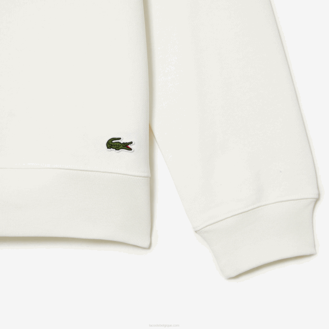 blanc 70v V6HV302 Hommes Lacoste sweat col rond molleton non gratté