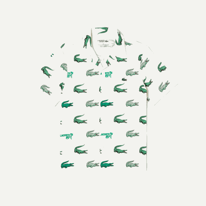 blanc 70v V6HV473 Hommes Lacoste chemise imprimée à manches courtes