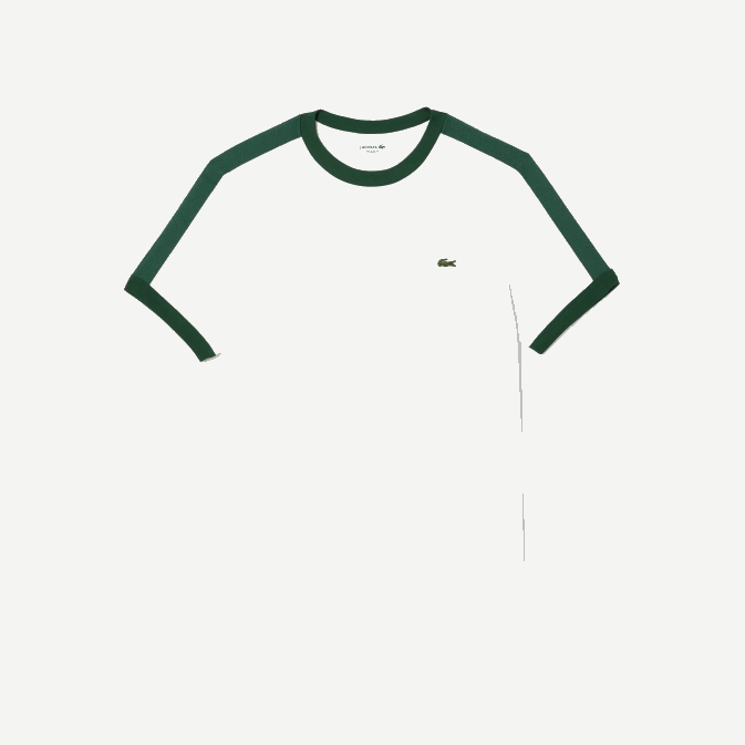 blanc 70v V6HV855 Hommes Lacoste t-shirt coupe classique à col contrastant