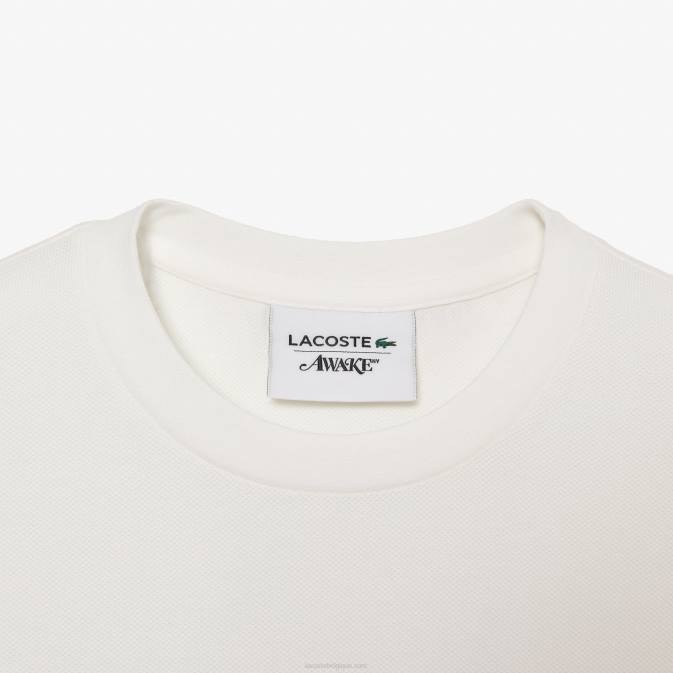 blanc 70v V6HV893 Hommest-shirt lacoste x awake ny en coton piqué avec logo