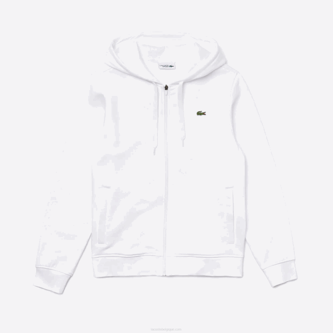blanc 800 V6HV948 Hommes Lacoste sweat bi-matière sport léger