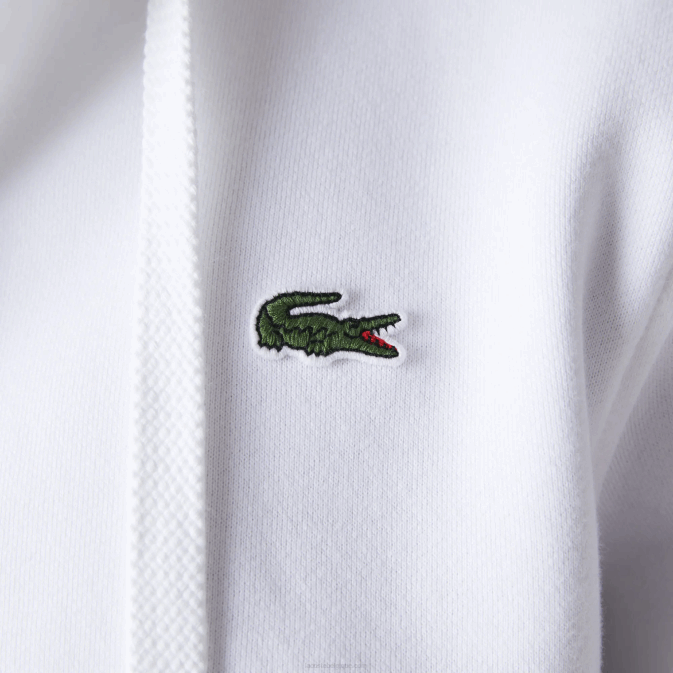 blanc 800 V6HV948 Hommes Lacoste sweat bi-matière sport léger