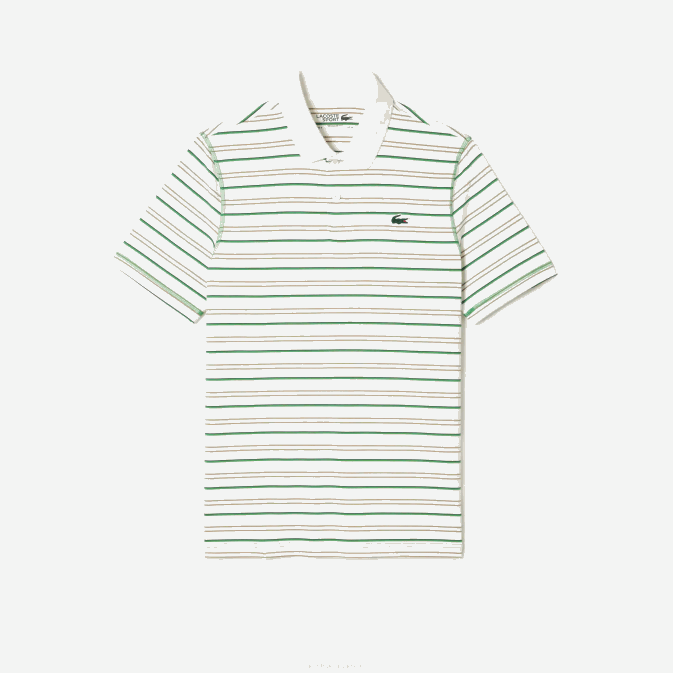 blanc beige bleu marine vert xiq V6HV114 Hommes Lacoste polo de golf à rayures en polyester recyclé