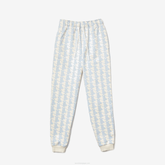 blanc bleu dpq V6HV2574 femmes Lacoste pantalon de survêtement en polaire à motif monogrammé live