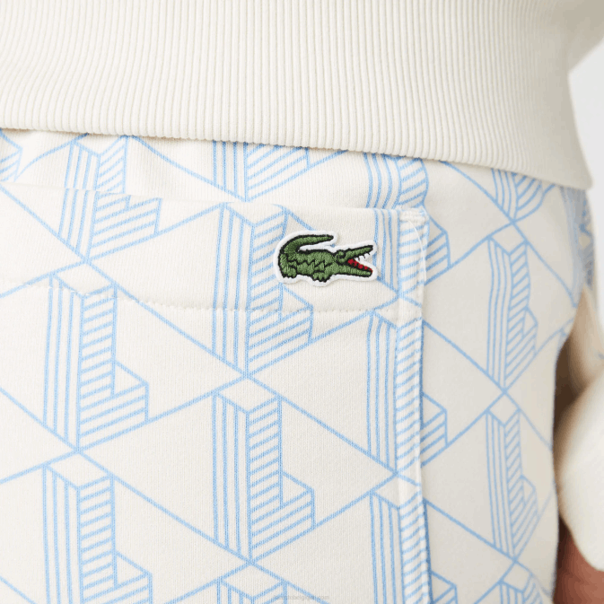 blanc bleu dpq V6HV2574 femmes Lacoste pantalon de survêtement en polaire à motif monogrammé live