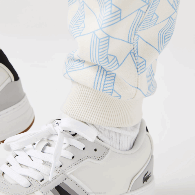 blanc bleu dpq V6HV2574 femmes Lacoste pantalon de survêtement en polaire à motif monogrammé live