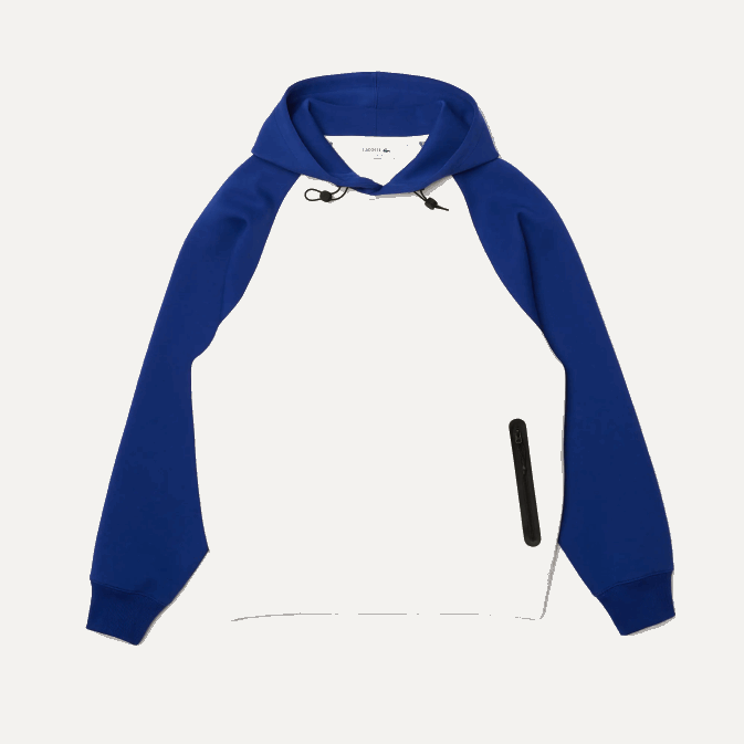 blanc bleu eme V6HV1190 Hommes Lacoste sweat bicolore à capuche poche zippée contrastée