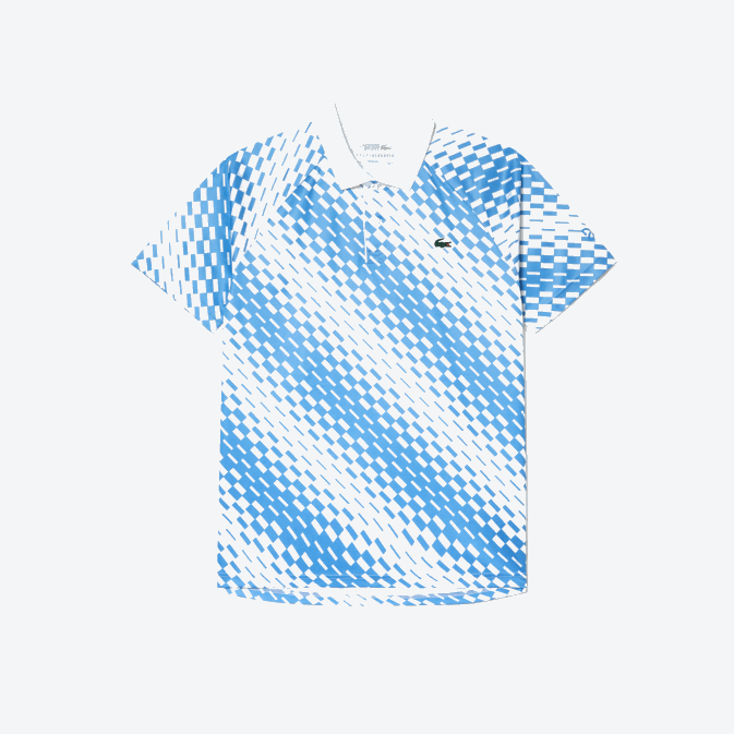 blanc bleu ga7 V6HV109 Hommes Lacoste polo tennis x novak djokovic fan version