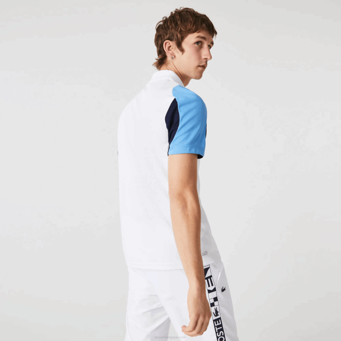 blanc bleu marine 5yp V6HV556 Hommes Lacoste polo de tennis en piqué anti-dérapant sport regular fit
