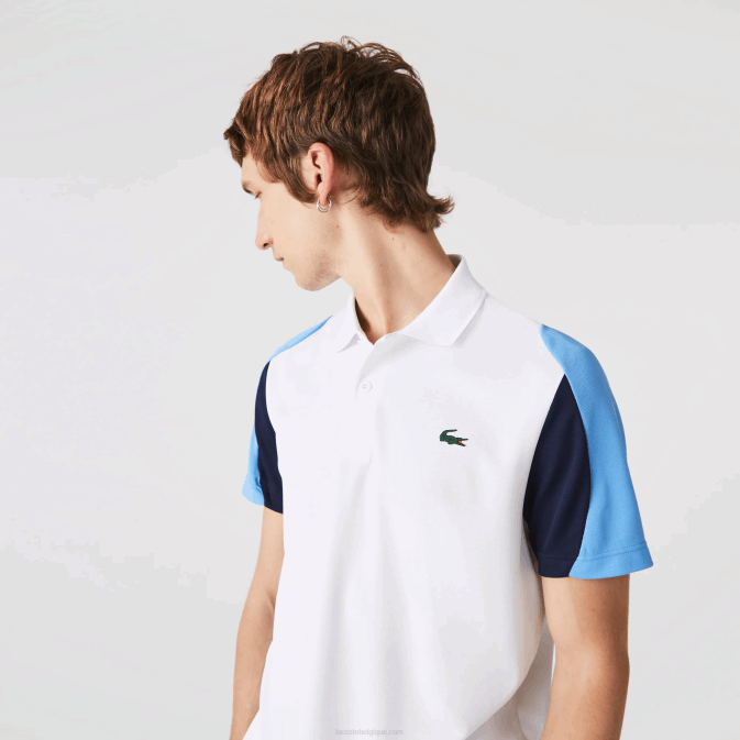 blanc bleu marine 5yp V6HV556 Hommes Lacoste polo de tennis en piqué anti-dérapant sport regular fit
