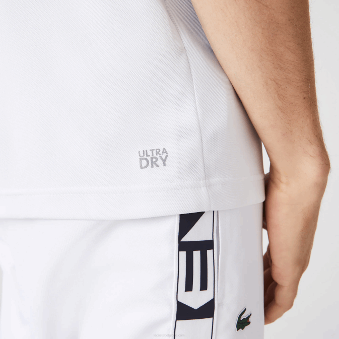 blanc bleu marine 5yp V6HV556 Hommes Lacoste polo de tennis en piqué anti-dérapant sport regular fit