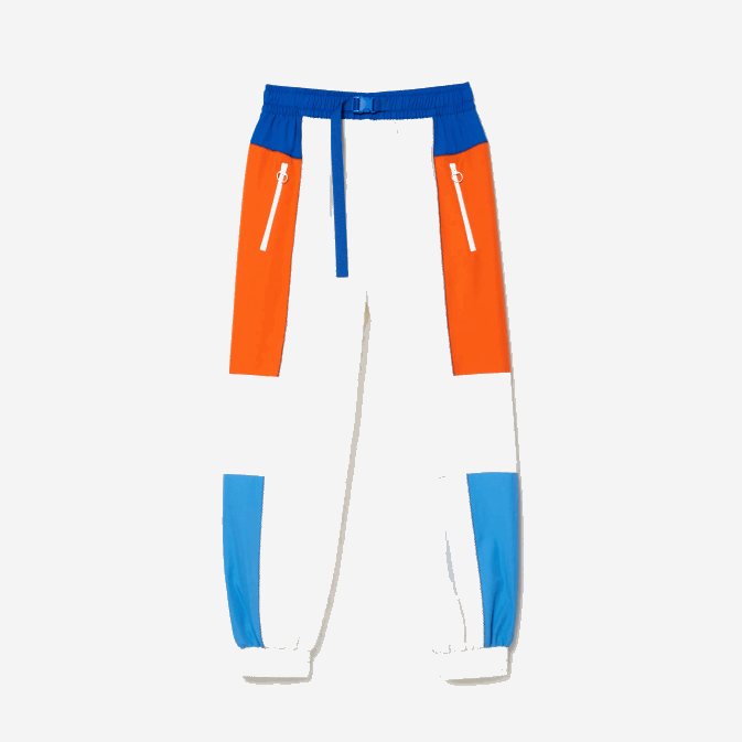 blanc bleu orange bleu rlm V6HV2553 femmes Lacoste pantalon de survêtement color block à écusson