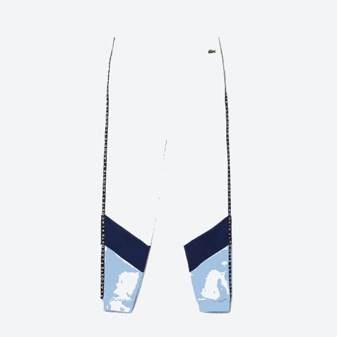 blanc bleu vhe V6HV1146 Hommes Lacoste pantalon de jogging en polaire color block à rayures emblématiques
