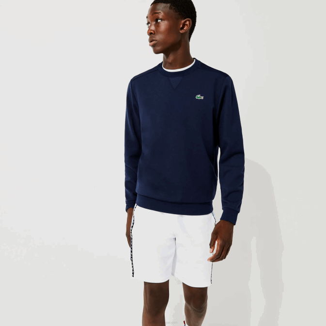 blanc bleu vl3 V6HV1602 Hommes Lacoste bermuda en molleton à bandes lettrées