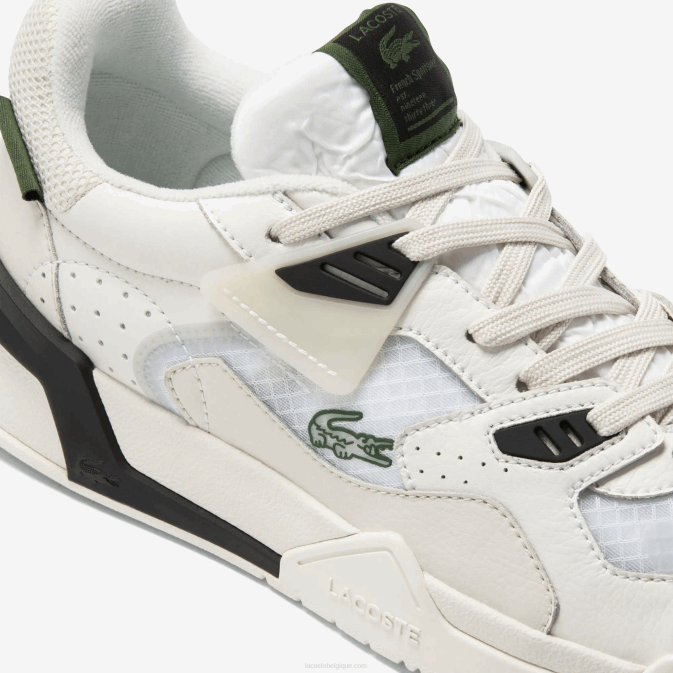 blanc et blanc cassé 65t V6HV1730 Hommes Lacoste baskets lt125 en cuir