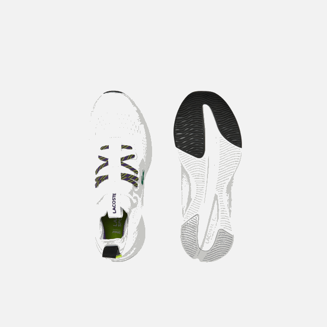 blanc et blanc cassé 65t V6HV1795 Hommes Lacoste baskets en textile confort run spin