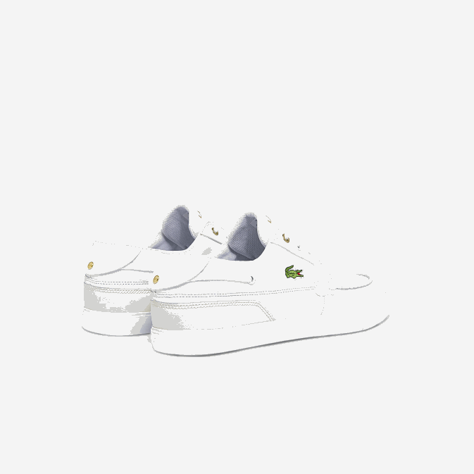 blanc et blanc cassé 65t V6HV1802 Hommes Lacoste chaussures bateau bayliss deck en cuir et synthétique