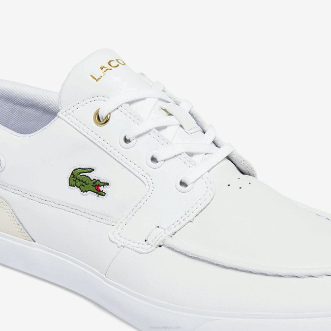blanc et blanc cassé 65t V6HV1802 Hommes Lacoste chaussures bateau bayliss deck en cuir et synthétique