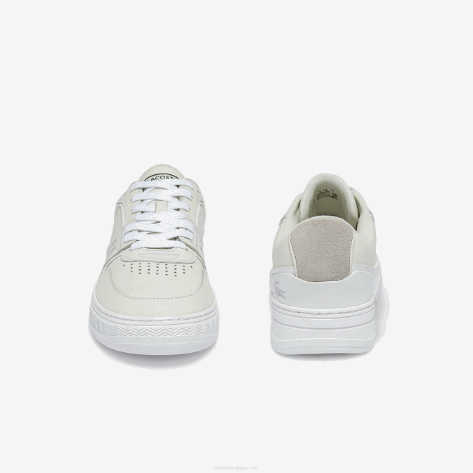 blanc et blanc cassé 65t V6HV1839 Hommes Lacoste baskets en cuir l001
