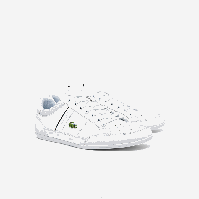 blanc et noir 147 V6HV1724 Hommes Lacoste baskets chaymon en synthétique et cuir