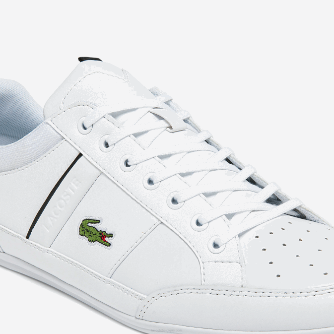 blanc et noir 147 V6HV1724 Hommes Lacoste baskets chaymon en synthétique et cuir