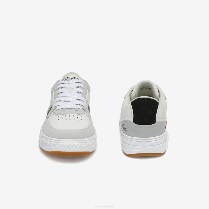 blanc et noir 147 V6HV1830 Hommes Lacoste baskets l001 en cuir