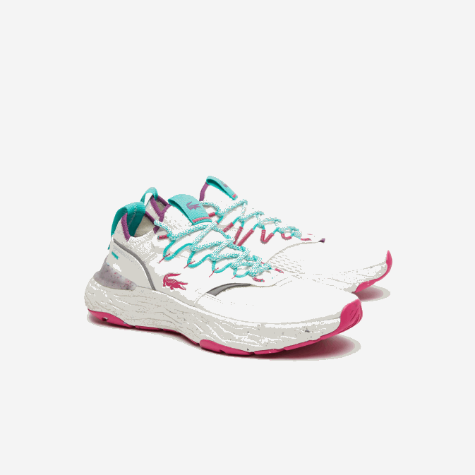 blanc et rouge 286 V6HV1834 Hommes Lacoste baskets synthétiques et textiles re-comfort