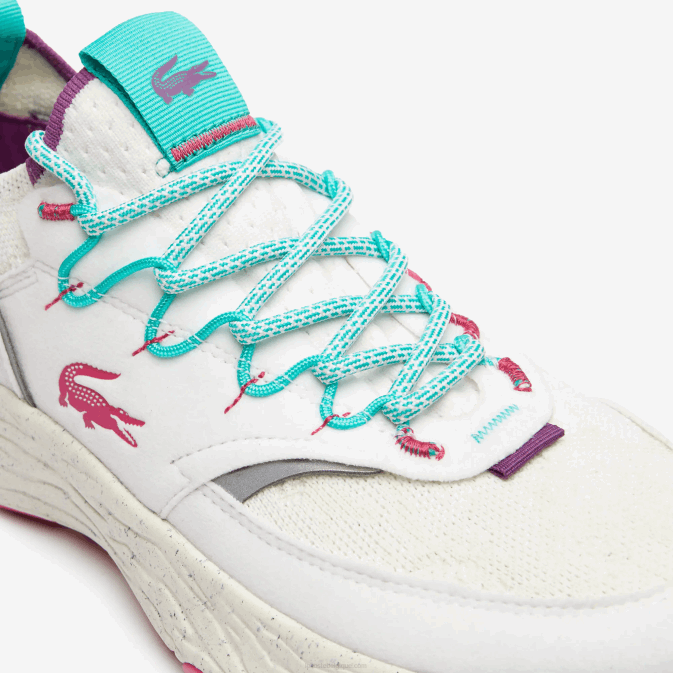 blanc et rouge 286 V6HV1834 Hommes Lacoste baskets synthétiques et textiles re-comfort