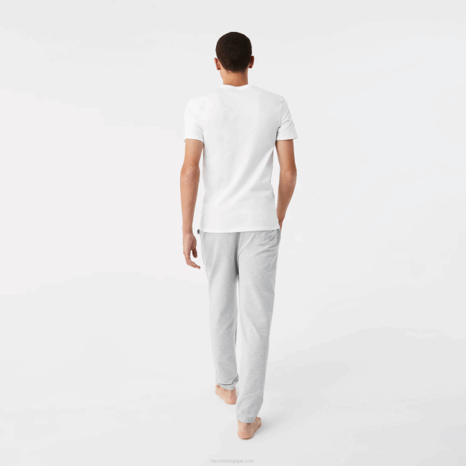 blanc gris chine noir bxy V6HV1349 Hommes Lacoste lot de 3 t-shirts en coton à col rond