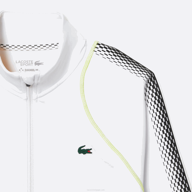 blanc jaune wui V6HV311 Hommes Lacoste sweat zippé tennis x daniil medvedev