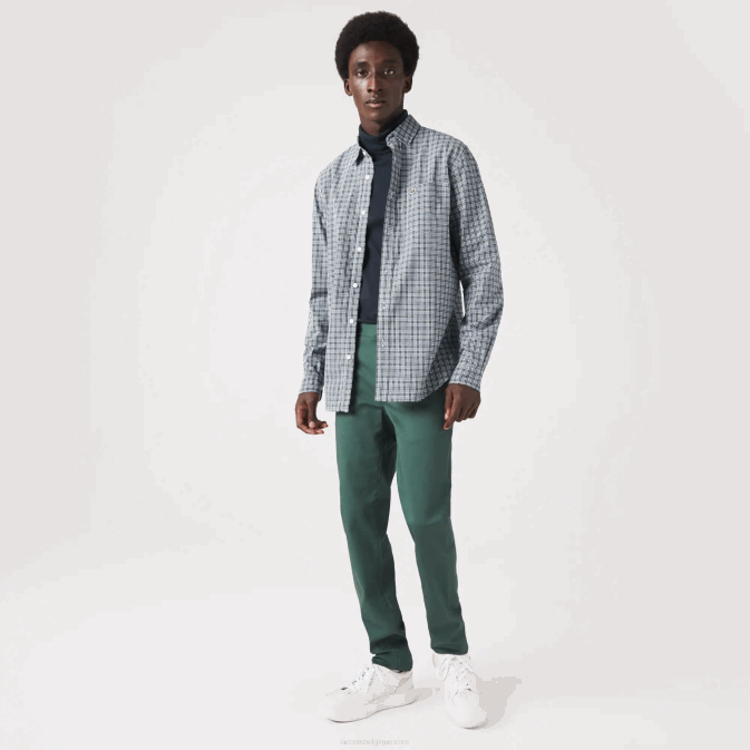 blanc noir vert tav V6HV1609 Hommes Lacoste chemise regular fit à carreaux