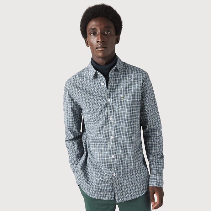 blanc noir vert tav V6HV1609 Hommes Lacoste chemise regular fit à carreaux