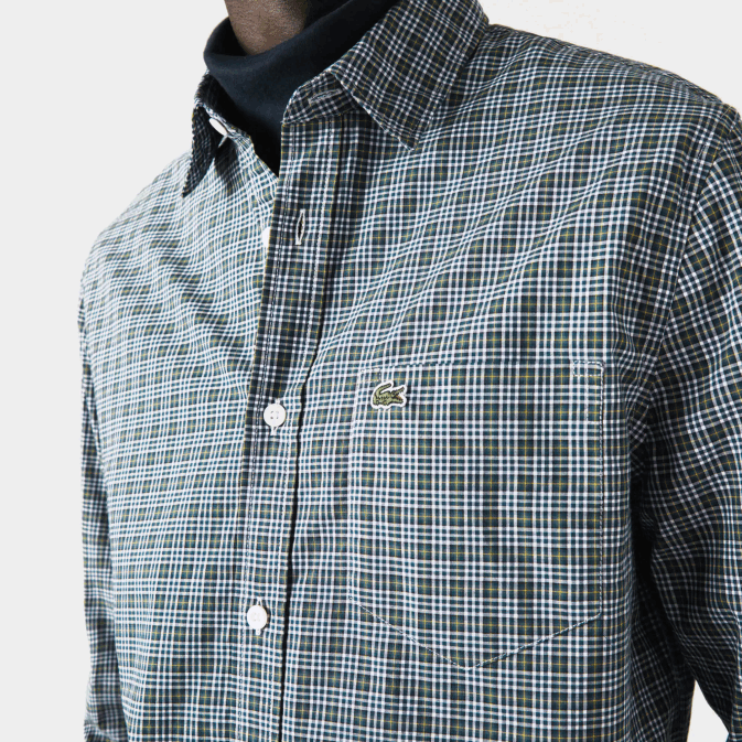 blanc noir vert tav V6HV1609 Hommes Lacoste chemise regular fit à carreaux