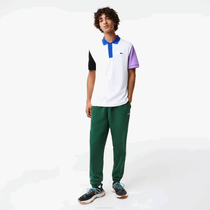 blanc noir violet bleu luc V6HV559 Hommes Lacoste polo regular fit en petit piqué de coton color block