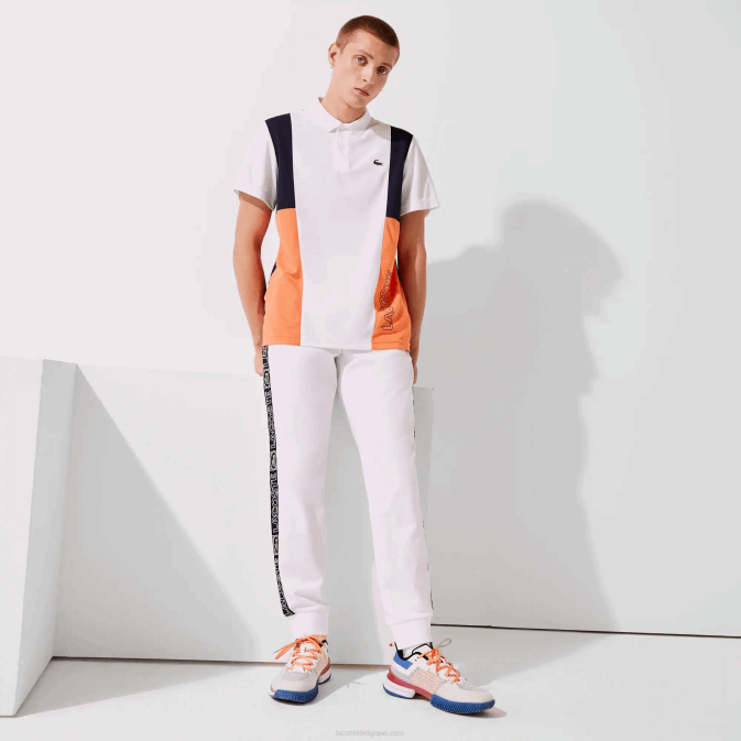 blanc orange bleu marine asr V6HV1120 Hommes Lacoste pantalon de survêtement à bandes de sport
