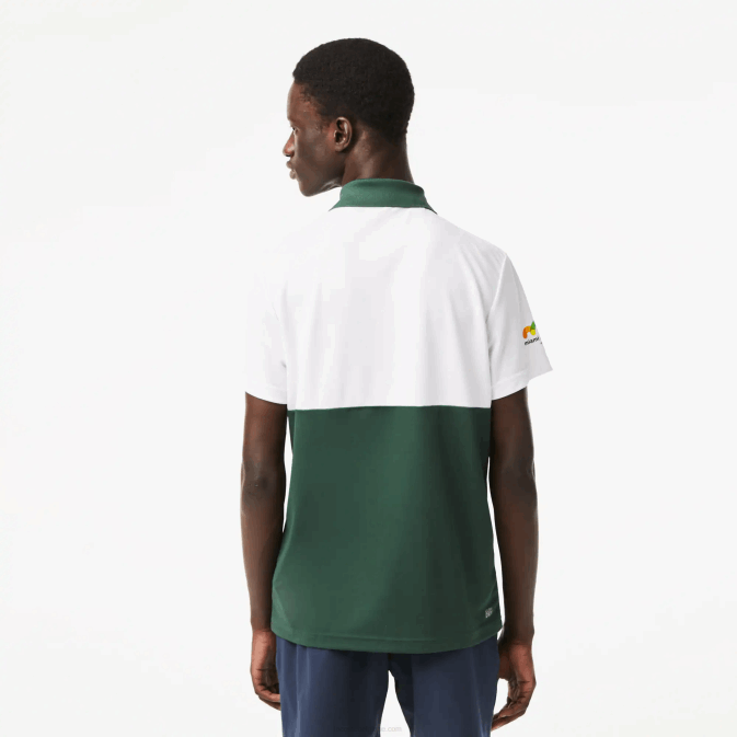 blanc orange vert t0i V6HV239 Hommes Lacoste polo à rayures sport miami open edition