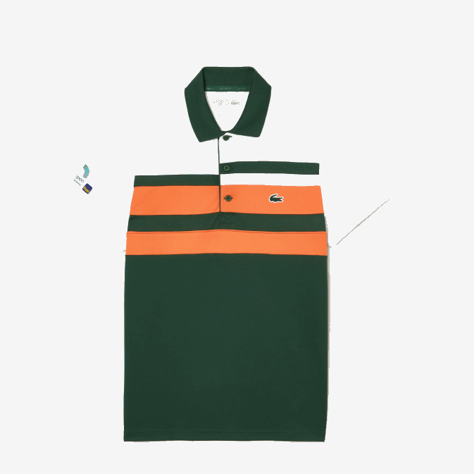 blanc orange vert t0i V6HV239 Hommes Lacoste polo à rayures sport miami open edition