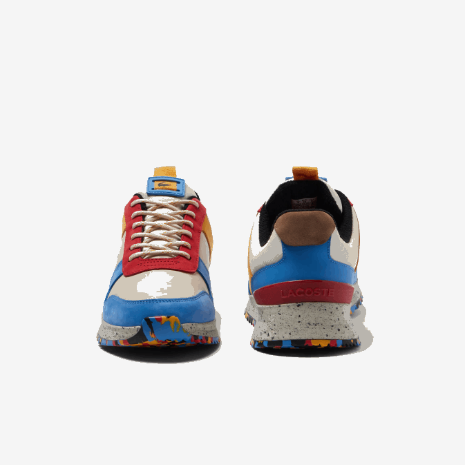 blanc rouge 4y0 V6HV1905 Hommes Lacoste baskets color-block en cuir jogger 20