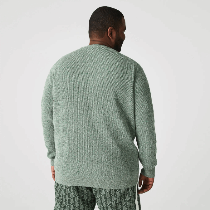 blanc vert beige ayq V6HV1621 Hommes Lacoste pull en maille chinée à col rond