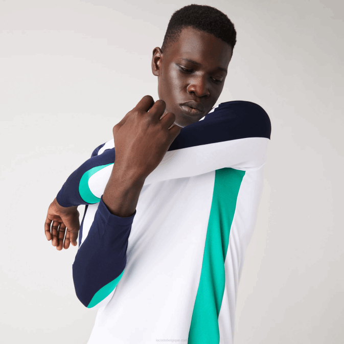 blanc vert bleu marine yh9 V6HV755 Hommes Lacoste t-shirt de tennis de sport