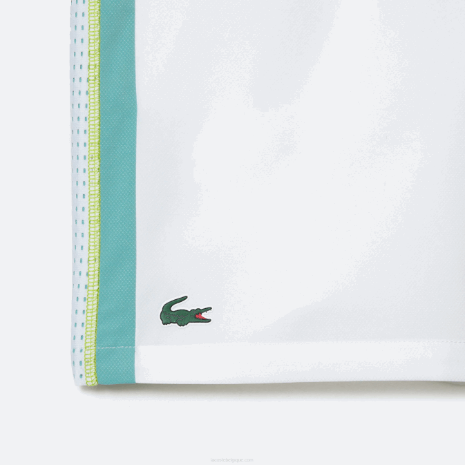 blanc vert jaune bh3 V6HV427 Hommes Lacoste short de tennis en polyester recyclé