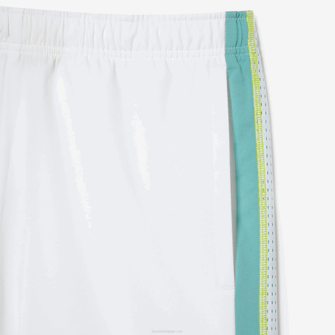 blanc vert jaune bh3 V6HV427 Hommes Lacoste short de tennis en polyester recyclé