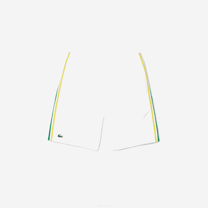 blanc vert jaune blanc b0t V6HV1364 Hommes Lacoste short sport léger à bandes contrastées