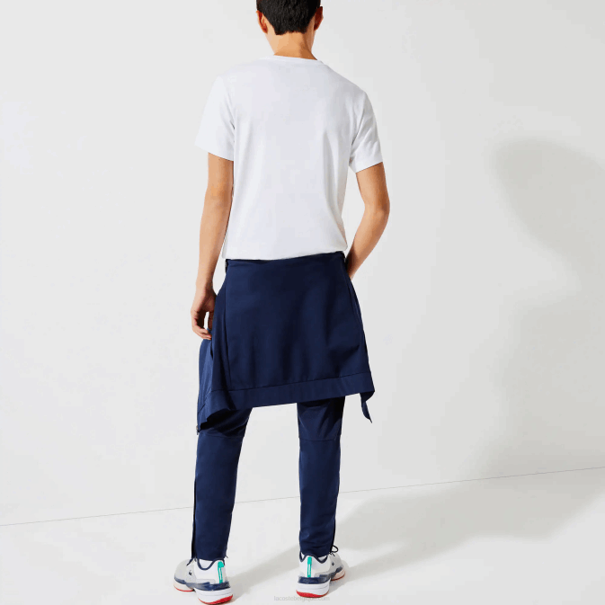 blanc vert v7e V6HV792 Hommes Lacoste t-shirt sport respirant à col rond et imprimé tennis