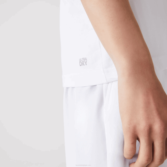 blanc vert w1j V6HV745 Hommes Lacoste t-shirt sport en jersey respirant crocodile imprimé 3d