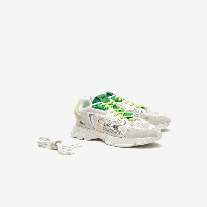 blanc vert wg1 V6HV1698 Hommes Lacoste baskets en textile l003 neo